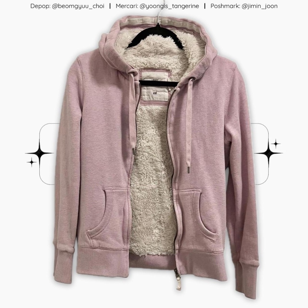 Lilac fuzzy zip up jacket ✨